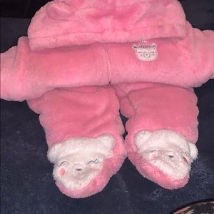 Plush Hot Pink Panda Snowsuit Baby Pram Snow Suit
